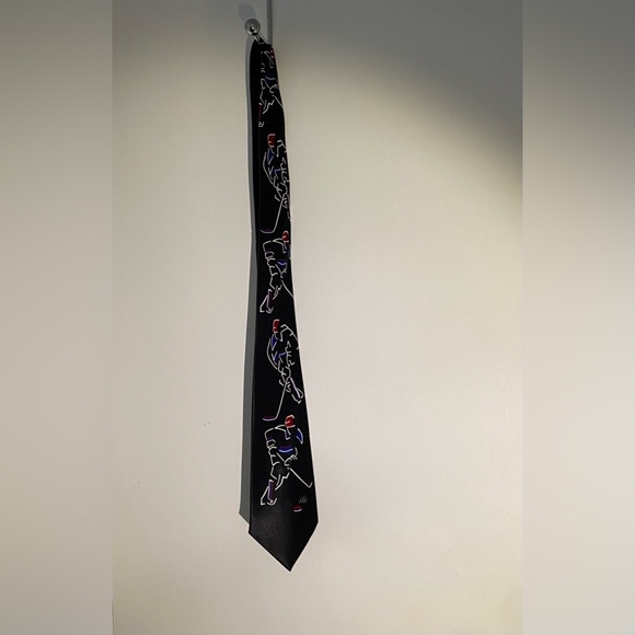 Men’s New Hockey Polyester Tie - Picture 2 of 4